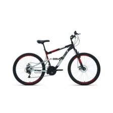 Велосипед ALTAIR MTB FS 26 2.0 D (26" 18 ск. рост. 16") 2022, черный/красный, RBK22AL26067